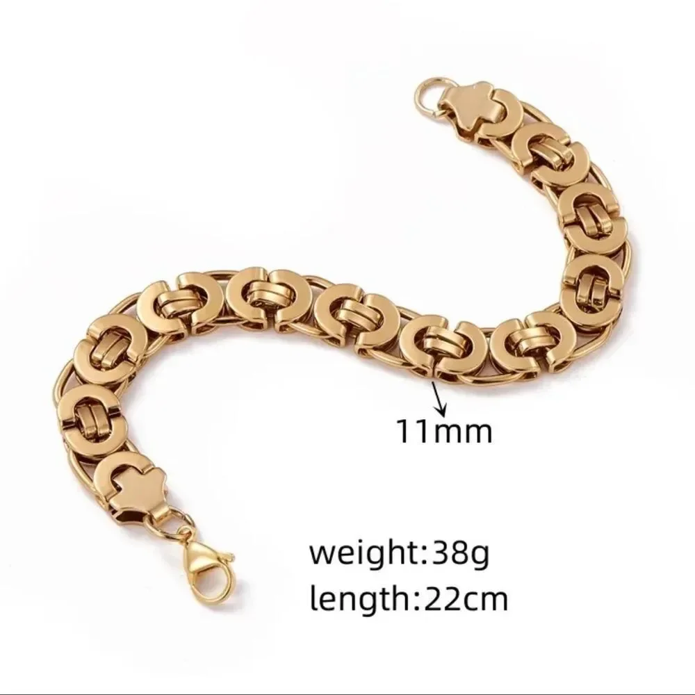 18K Gold Plated Byzantine Chain Bracelet